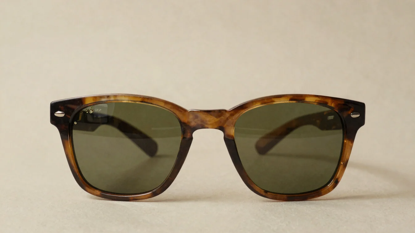 Close studio detail of a sunglass lens reflecting soft daylight,